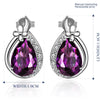 Swarovski Crystal Purple Stud Earring in 18K White Gold Plated