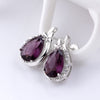 Austrian Crystal Purple Stud Earring in 18K White Gold Plated