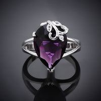 Amethyst Pear Cut 18K White Gold Ring
