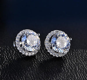 Halo Stud Earrings with Swarovski Crystals with FREE Gift Box, , Golden NYC Jewelry, Golden NYC Jewelry  jewelryjewelry deals, swarovski crystal jewelry, groupon jewelry,, jewelry for mom, 