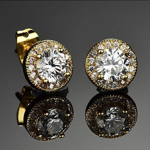 2 Pairs: Swarovski Crystal Halo 18k Gold Studs - 3 Finishes, , Golden NYC Jewelry, Golden NYC Jewelry  jewelryjewelry deals, swarovski crystal jewelry, groupon jewelry,, jewelry for mom,