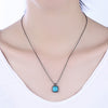 Turquoise Halo Shaped Necklace in Black Gun Plating - Golden NYC Jewelry www.goldennycjewelry.com fashion jewelry for women