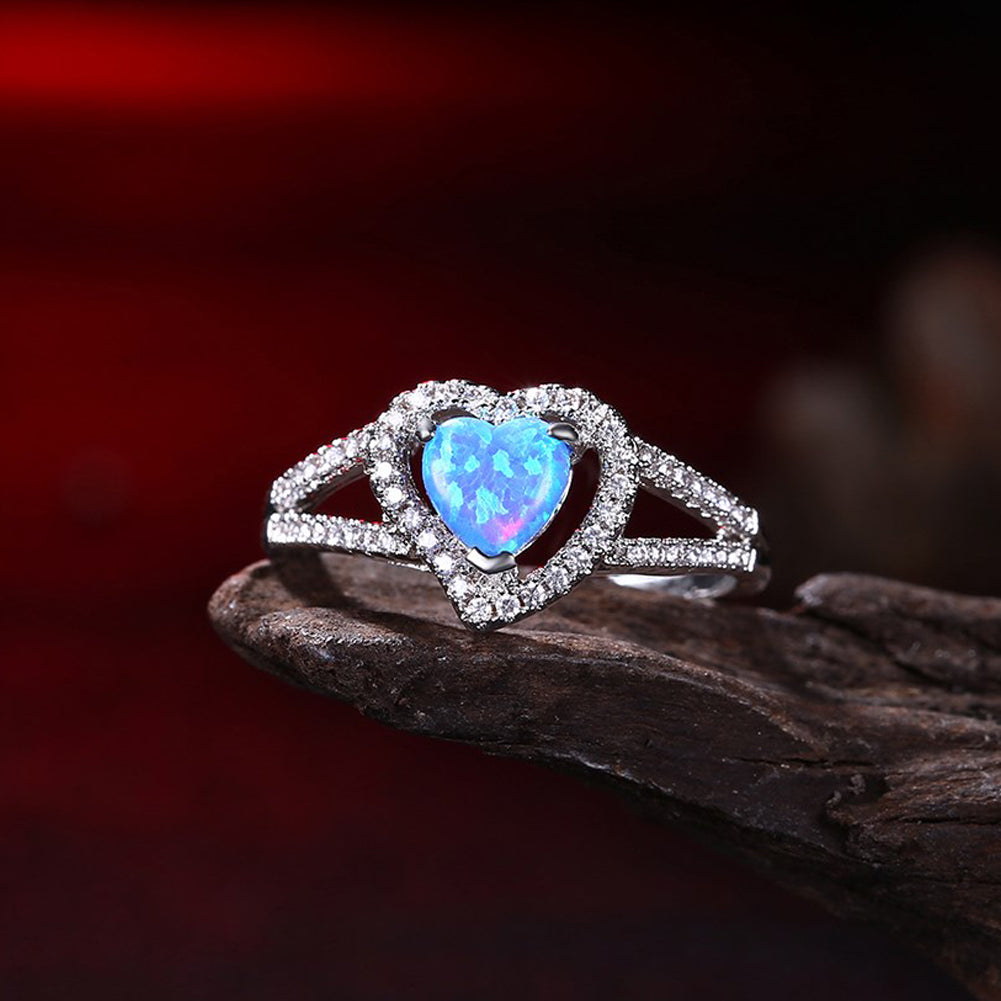 Heart Shaped Cut Opal Ring in 18K White Gold, , Golden NYC Jewelry, Golden NYC Jewelry jewelryjewelry deals, swarovski crystal jewelry, groupon jewelry,, jewelry for mom,