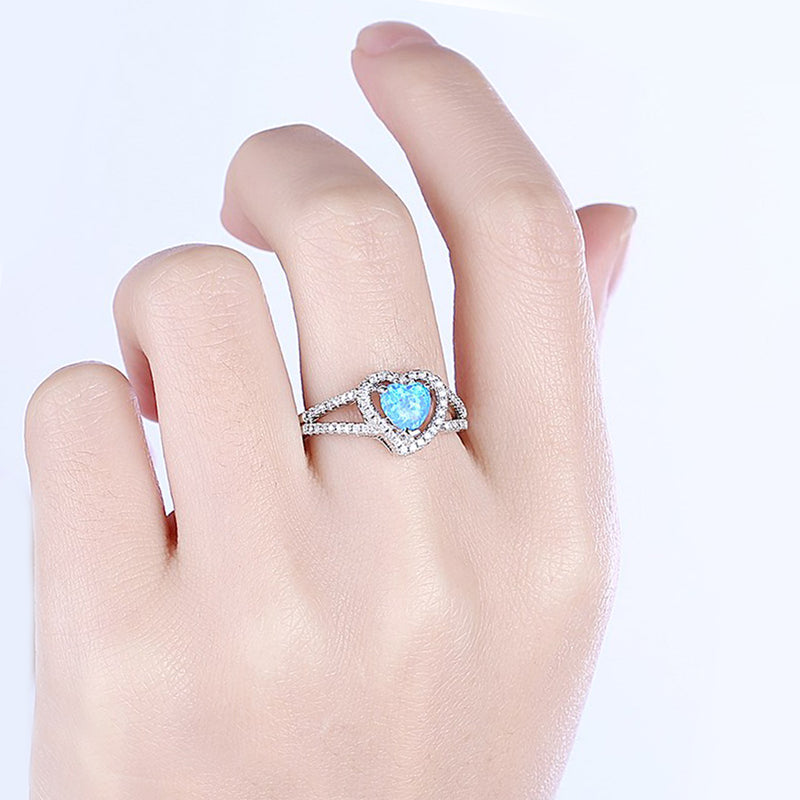 Heart Shaped Cut Opal Ring in 18K White Gold, , Golden NYC Jewelry, Golden NYC Jewelry jewelryjewelry deals, swarovski crystal jewelry, groupon jewelry,, jewelry for mom,