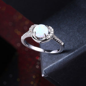 Heart Shaped White Opal Pav'e Ring in 18K White Gold, , Golden NYC Jewelry, Golden NYC Jewelry  jewelryjewelry deals, swarovski crystal jewelry, groupon jewelry,, jewelry for mom,