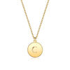 Smooth Disc Initial Necklace in 18K Gold Filled - 26 Letters Available