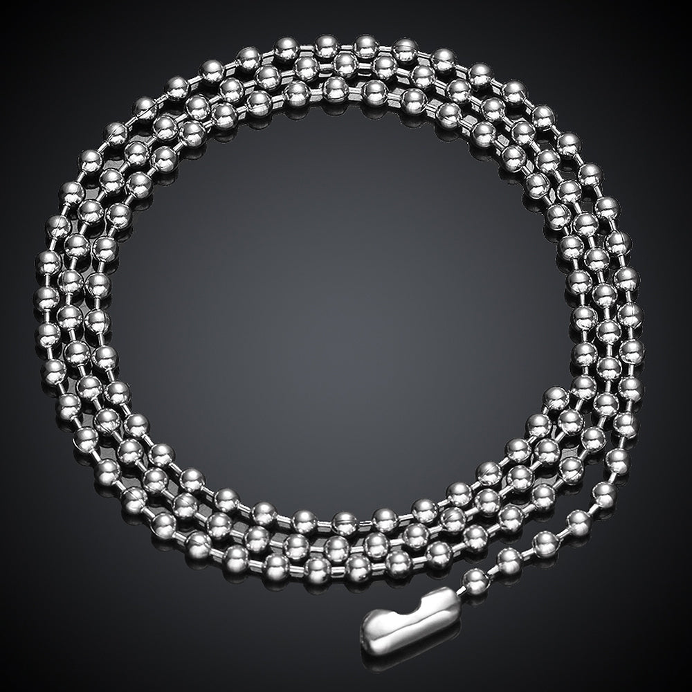 Stainless Steel Beaded Chain Necklace