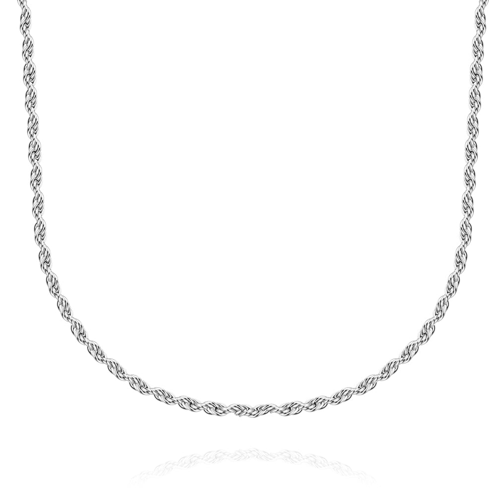 Stainless Steel 2mm Singapore Twist Chain Necklace