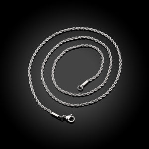 Stainless Steel 2mm Singapore Twist Chain Necklace