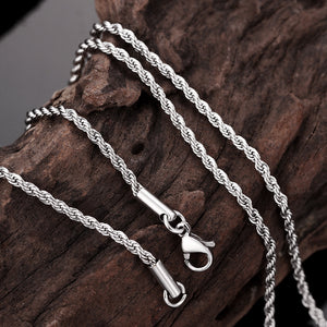 Stainless Steel 2mm Singapore Twist Chain Necklace