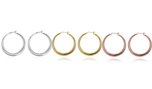 Italian-Made Gold Plated French Lock Hoop Earrings (3-Pack) - Golden NYC Jewelry www.goldennycjewelry.com fashion jewelry for women