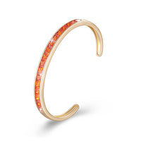 Princess Cut Austrian Elements Bangle in 14K Gold - Orange