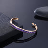 Princess Cut Austrian Elements Bangle in 14K Gold - Purple