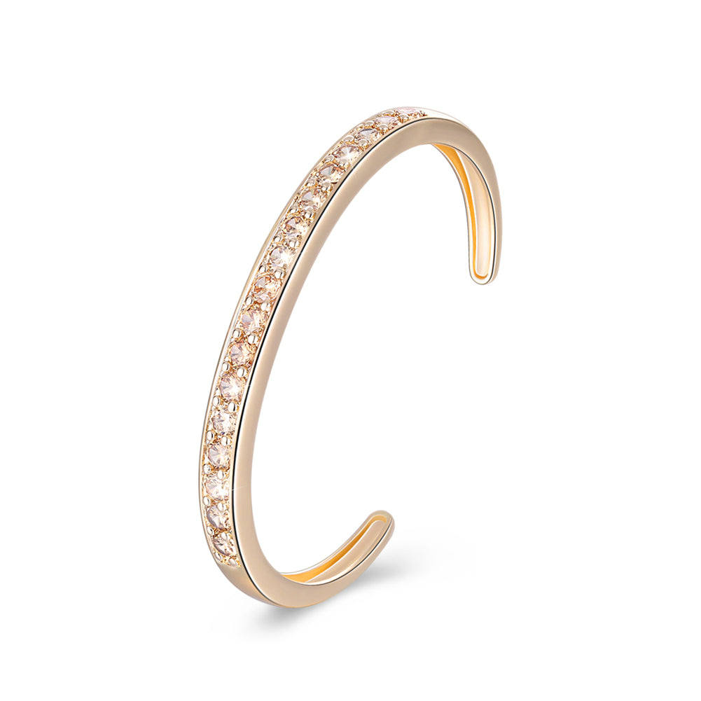 Pav'ed Iced Out Open Bangle in 14K Gold - Gold