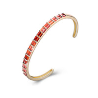 Emerald Cut Swarovski Elements Cuff Bangle- Red, Bracelet, Golden NYC Jewelry, Golden NYC Jewelry jewelryjewelry deals, swarovski crystal jewelry, groupon jewelry,, jewelry for mom, 