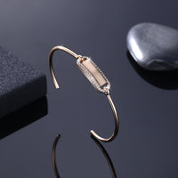 Open Ended Bar Bangle in 14K Gold