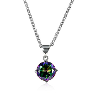 Mystic Topaz Mini Solitaire Necklace Gemstone