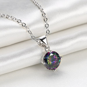 Mystic Topaz Mini Solitaire Necklace Gemstone