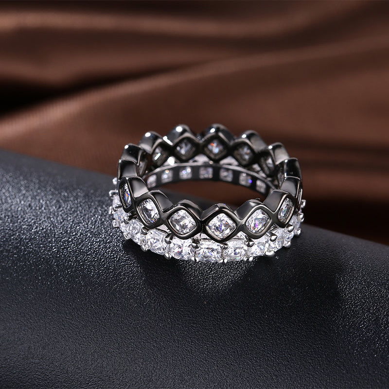 Duo Swarovski Elements Band Rings, , Golden NYC Jewelry, Golden NYC Jewelry jewelryjewelry deals, swarovski crystal jewelry, groupon jewelry,, jewelry for mom, 