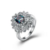 Mystic Topaz Floral Bud Cocktail Ring in 18K White Gold