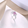 Pink Sapphire Curved Cocktail Pav'e Ring