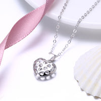 Sterling Silver Filigree Heart Shaped Necklace