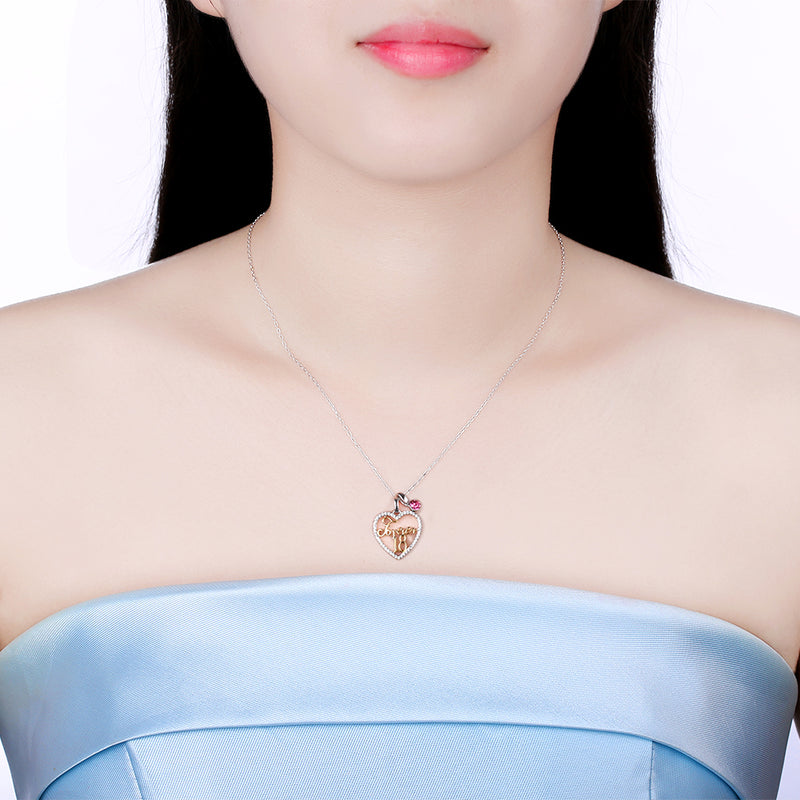 Sterling Silver Forever 18 Swarovski Crystal Necklace