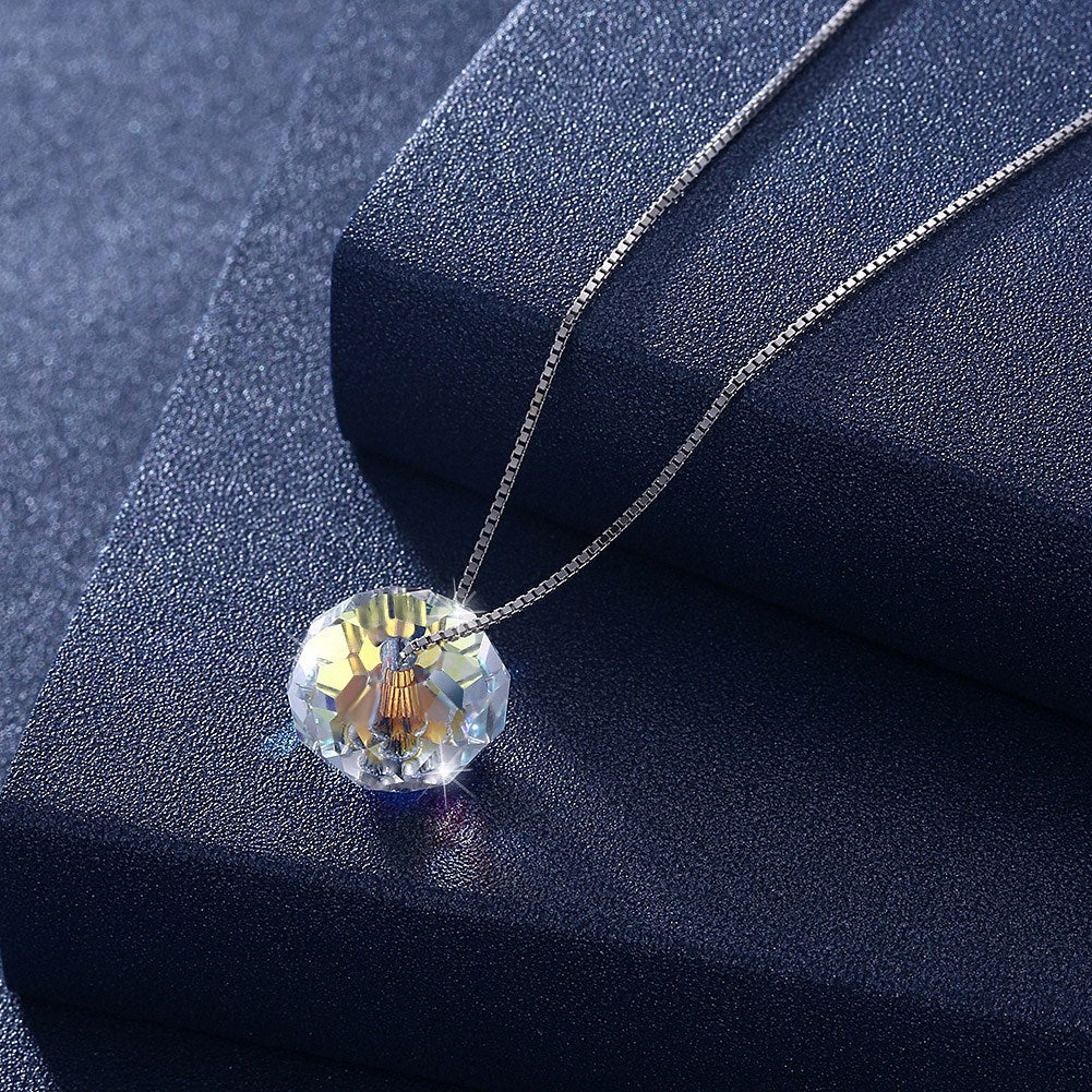 Sterling Silver Cluster Aurora Borealis Necklace