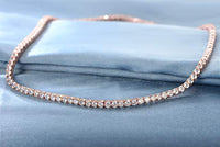 Tennis Necklace and Bracelet Set made With Swarovski Crystals with Luxe Box - 18K Rose