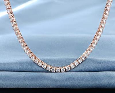 3mm Tennis Necklace with Swarovski Crystals in 18K Rose Gold Plated, Necklace, Golden NYC Jewelry, Golden NYC Jewelry jewelryjewelry deals, swarovski crystal jewelry, groupon jewelry,, jewelry for mom,