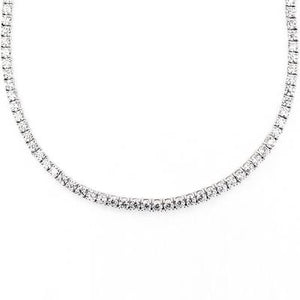 3mm Tennis Necklace with Crystals in 18K White Gold Plated