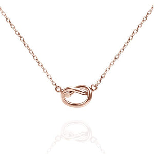 Trendy Twist Necklace 18"  - 14K Rose Gold Plated