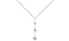 Tripple Embellished with Swarovski Crystals Ball Drop Necklace in 18K White Gold Plated