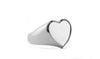Heart Signet Ring in 18K White Gold Plated