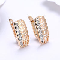 Laser Cut Austrian Elements Clip On Earrings in 14K Gold