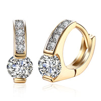 Mini Austrian Circular Earrings in 14K Gold