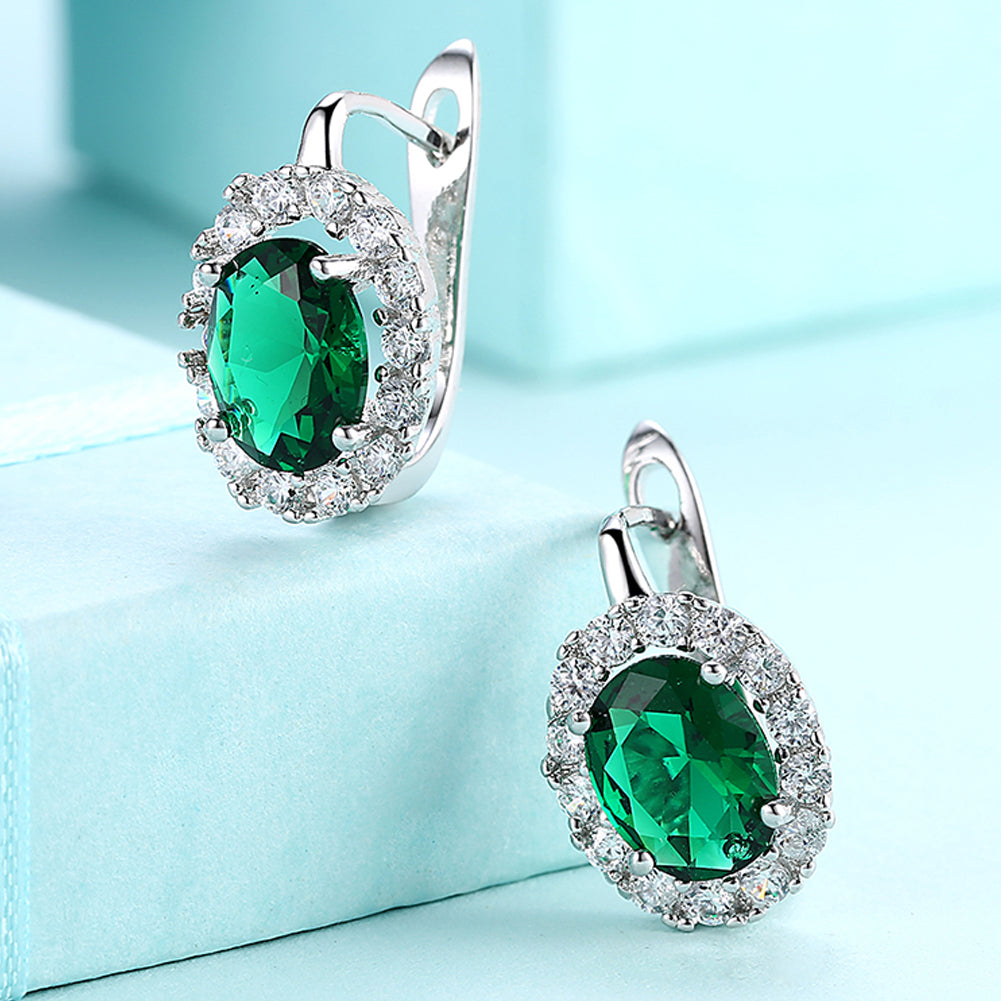 Green Swarovski Elements Leverback Earrings in 18K White Gold, Earring, Golden NYC Jewelry, Golden NYC Jewelry  jewelryjewelry deals, swarovski crystal jewelry, groupon jewelry,, jewelry for mom,