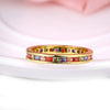 Rainbow Swarovski Elements Pave Mid 18K GoldRing