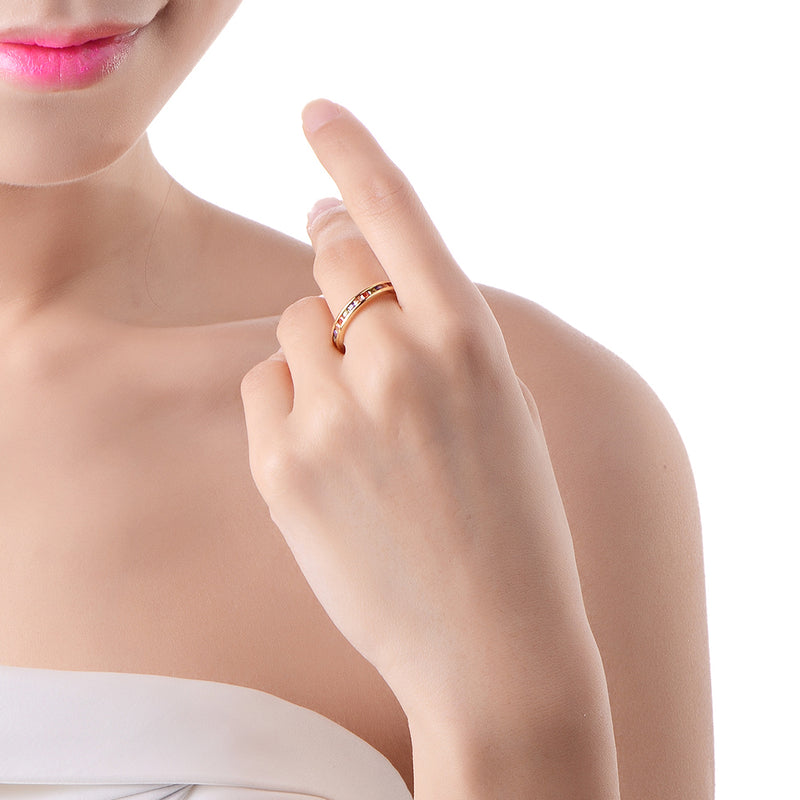 Rainbow Swarovski Elements Pave Mid 18K GoldRing