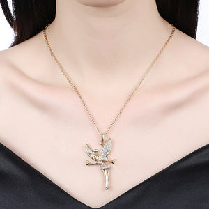 Tinkerbell Classic Necklace Embellished with Austrian Crystals in 18K Gold Plated