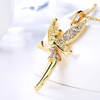 Tinkerbell Classic Necklace Embellished with Swarovski Crystals in 18K Gold Plated