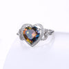 Mystic Topaz Heart Shaped Ring in 18K White Gold