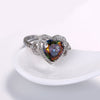 Mystic Topaz Heart Shaped Ring in 18K White Gold