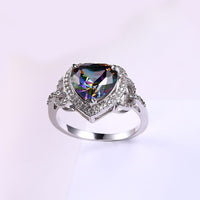 Mystic Topaz Heart Shaped Ring in 18K White Gold