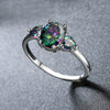 Multi Mystic Topaz 3 Stone Ring in 18K White Gold