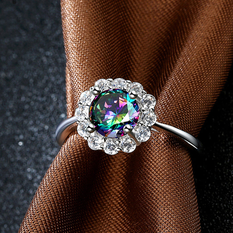 Floral Shaped Mystic Topaz Ring, , Golden NYC Jewelry, Golden NYC Jewelry jewelryjewelry deals, swarovski crystal jewelry, groupon jewelry,, jewelry for mom, 