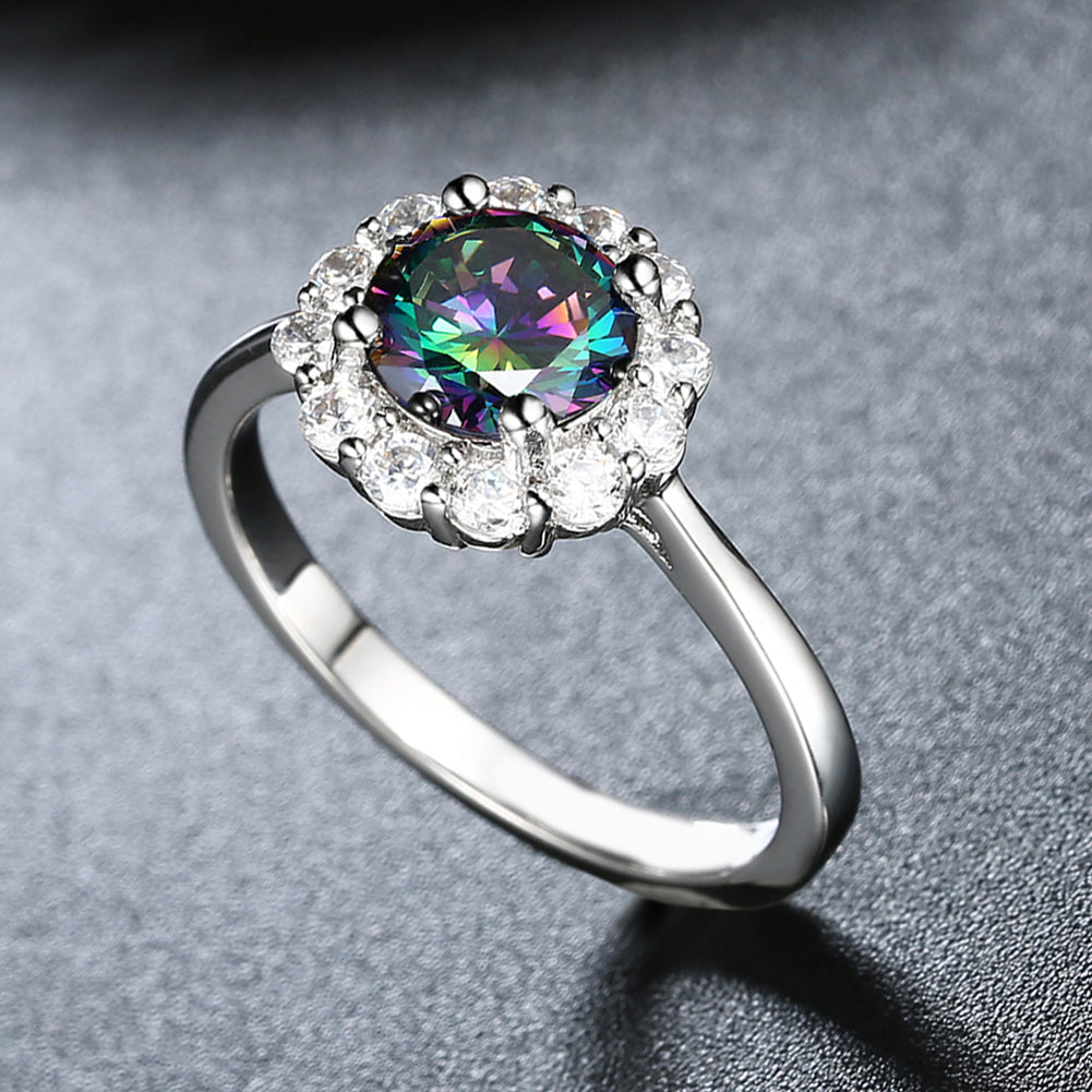 Floral Shaped Mystic Topaz Ring, , Golden NYC Jewelry, Golden NYC Jewelry  jewelryjewelry deals, swarovski crystal jewelry, groupon jewelry,, jewelry for mom, 