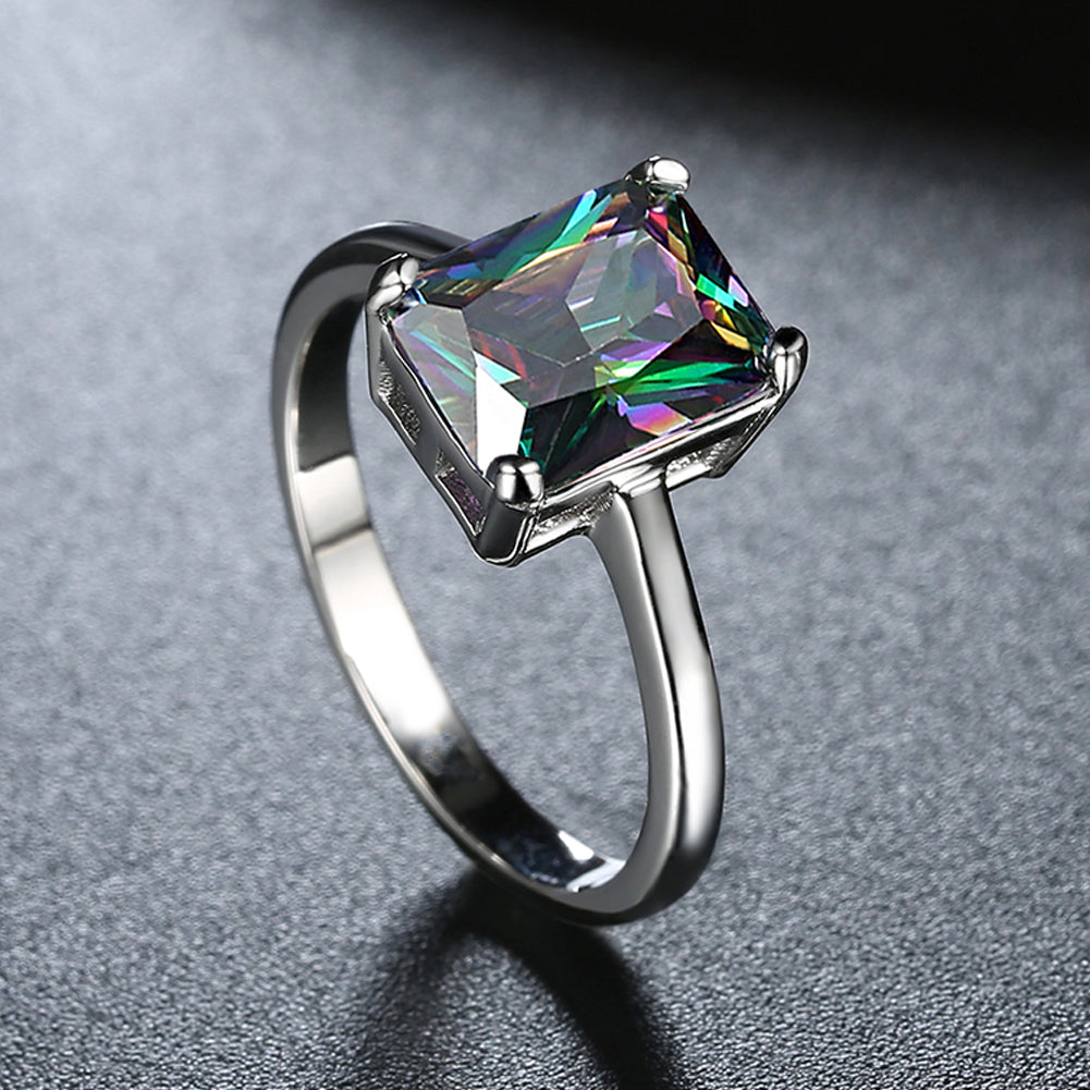 Classic Emerald Cut Ring in 18K White Gold, , Golden NYC Jewelry, Golden NYC Jewelry  jewelryjewelry deals, swarovski crystal jewelry, groupon jewelry,, jewelry for mom,