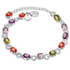Rainbow Swarovski Princess Cut Bracelet in 18K White gold