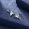 Sterling Silver Blue Swarovski Pyramid Stud Earrings